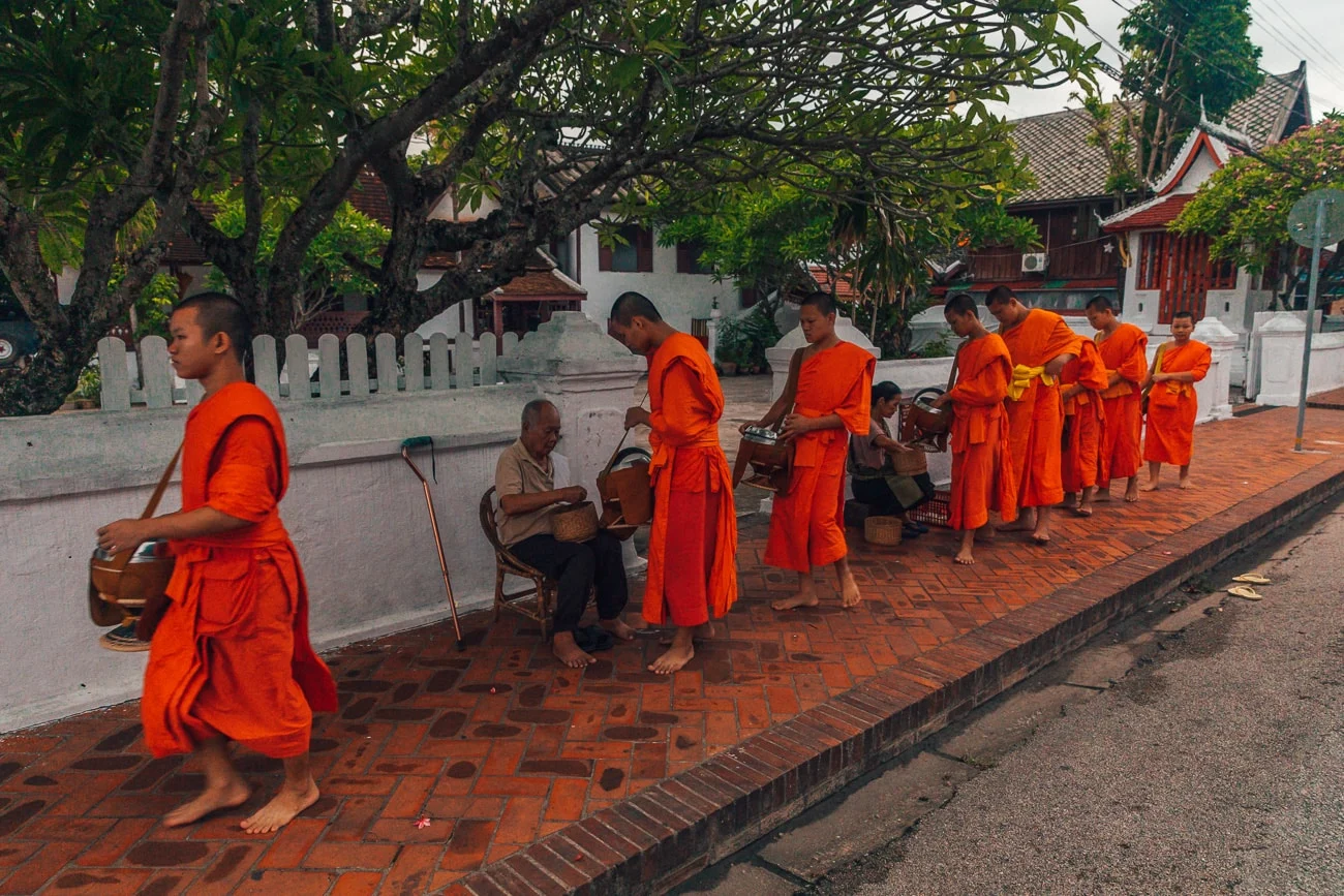 Alms giving Luang Prabang